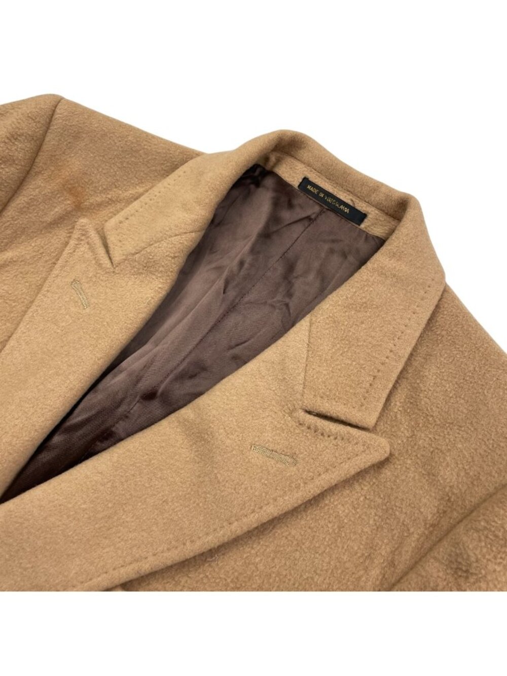 Kosin's Black Diamond Men’s Double Breasted Cashmere Trench Coat Khaki/Tan • 48L